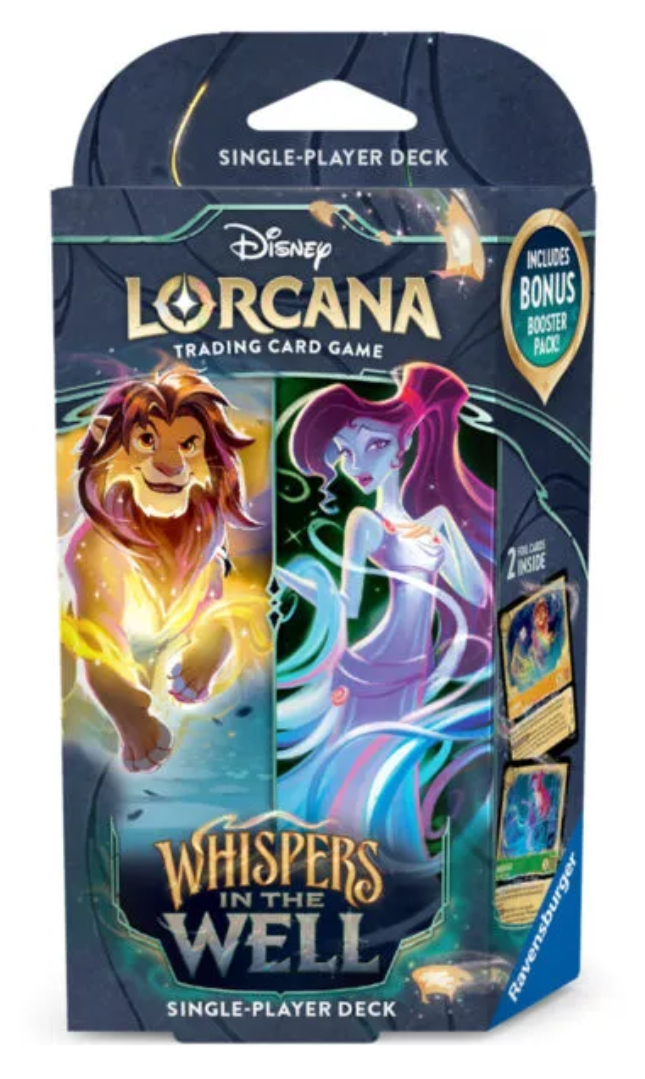 lorcana starter decks value Ravensburger Disney TCG: The First Chapter - Sapphire & Steel Single-Player Deck | Engaging Gameplay | Over 200 Original Disney Artworks Equipped with magic brush and magic book Disney Lorcana Rise of the