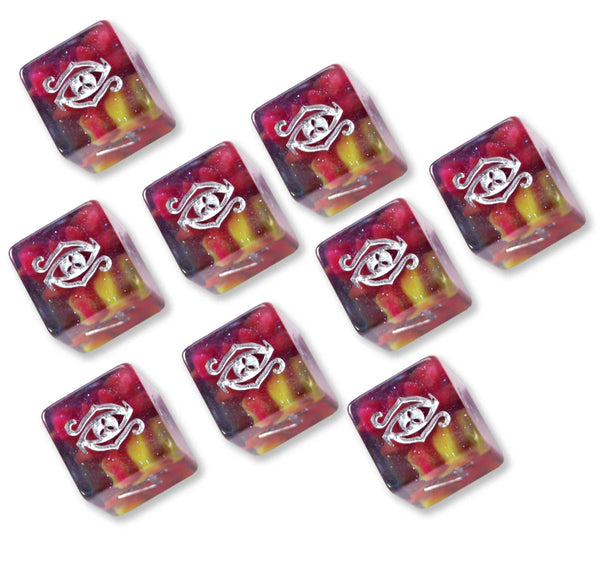 Elder Dice : Eye of Chaos : Mythic Night Fire d6 Set